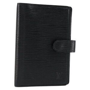 LOUIS VUITTON Epi Agenda PM Day Planner Cover Black R20052 LV Auth BA8369